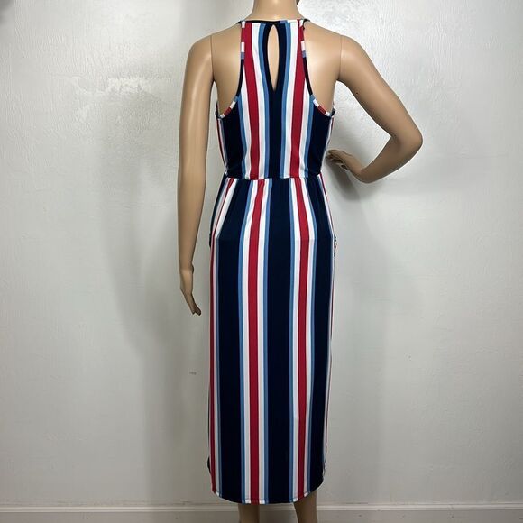 BCBGeneration Striped Sleeveless High-Low Midi Dress Size XS - Picture 6 of 14